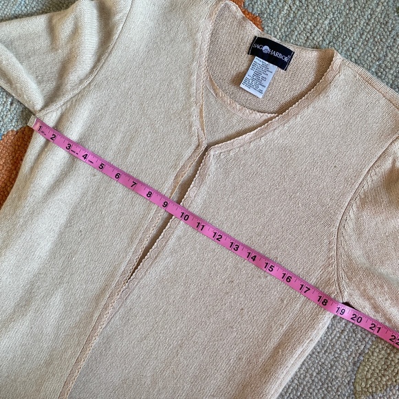 Sag Harbor I Ecru Silk Blend Pullover Two-Fer Sweater - Picture 4 of 16